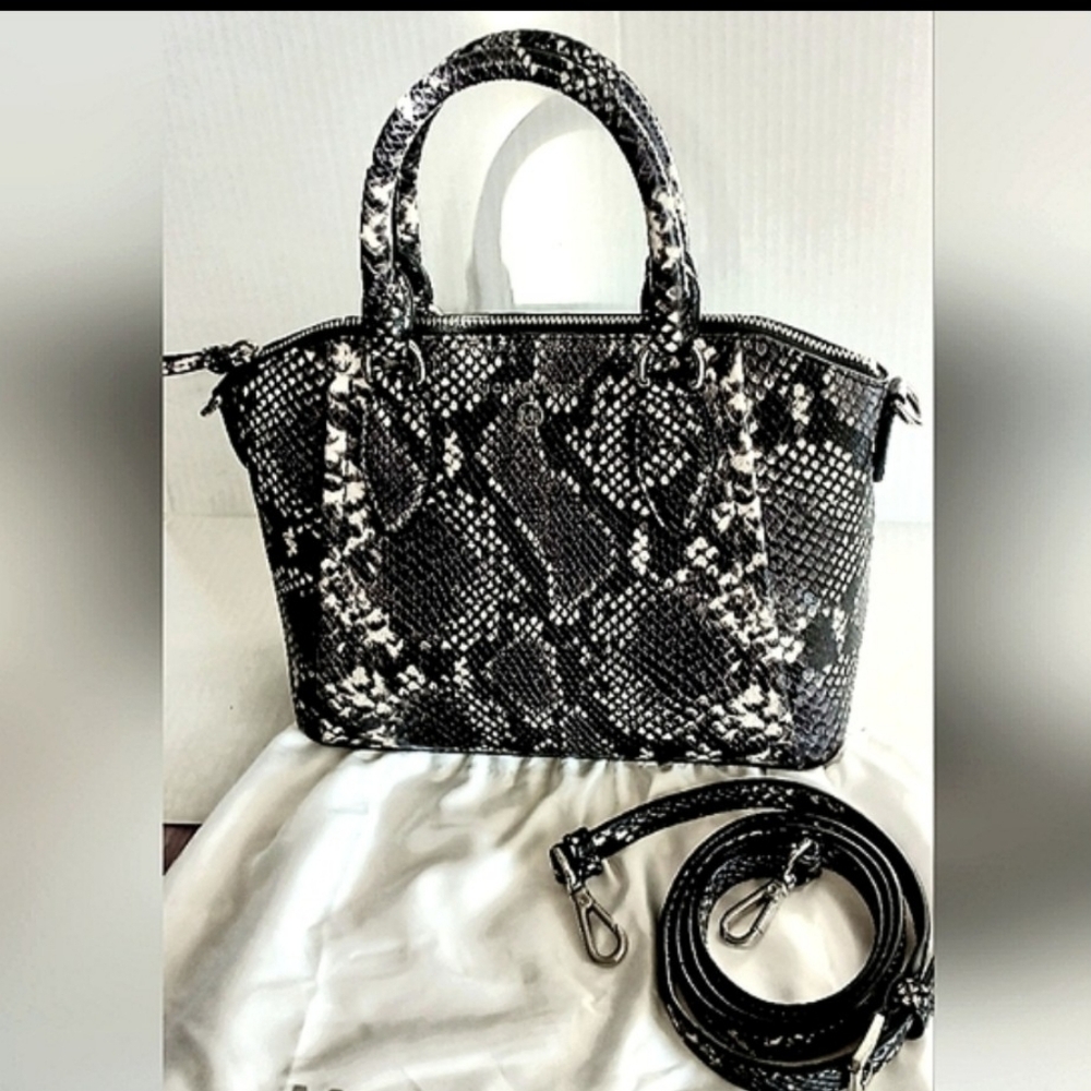 NWOT-MICHAEL KORS Sienna 2-way python embossed leather satchel